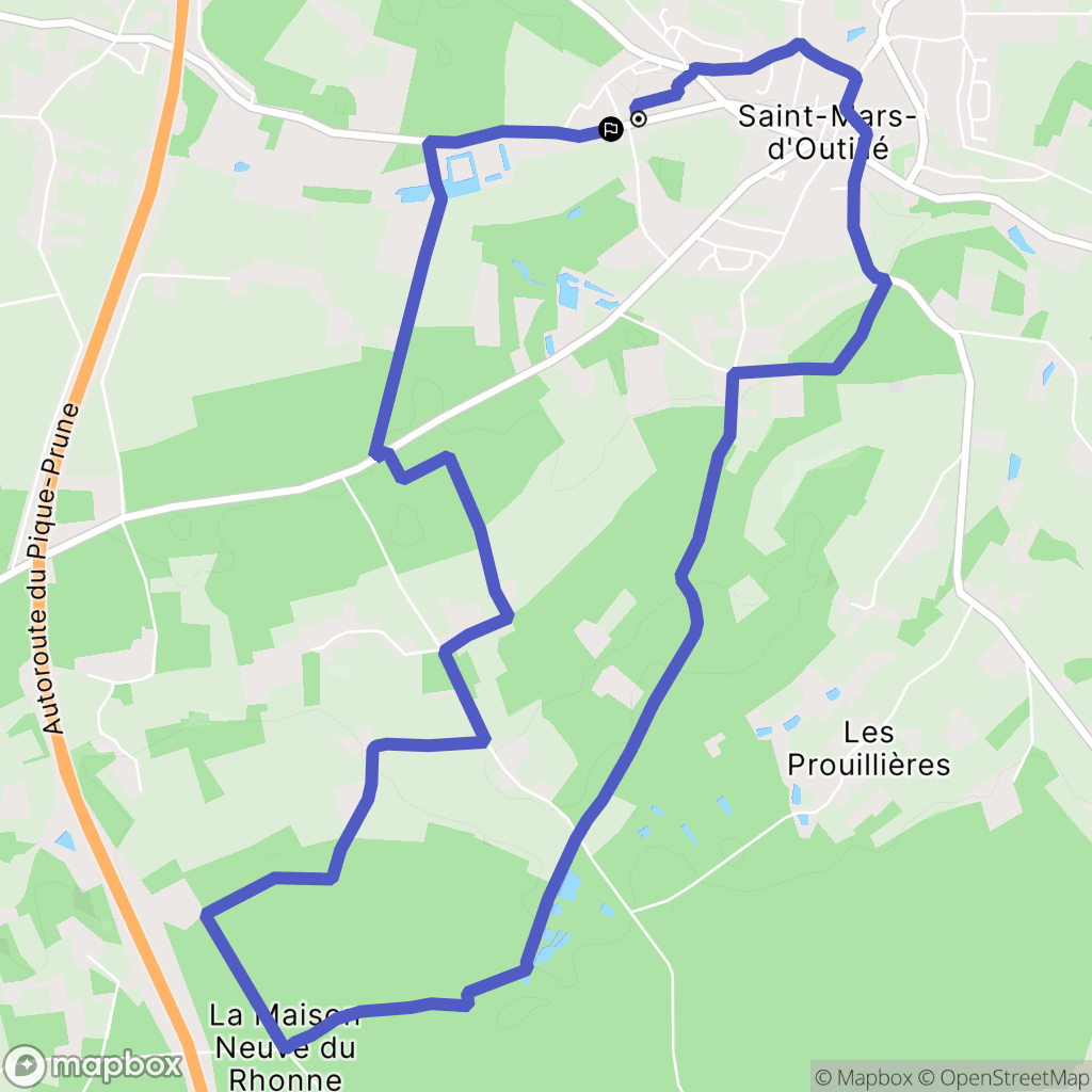 Saint-Mars-d'Outillé : carte du parcours de randonnée - France