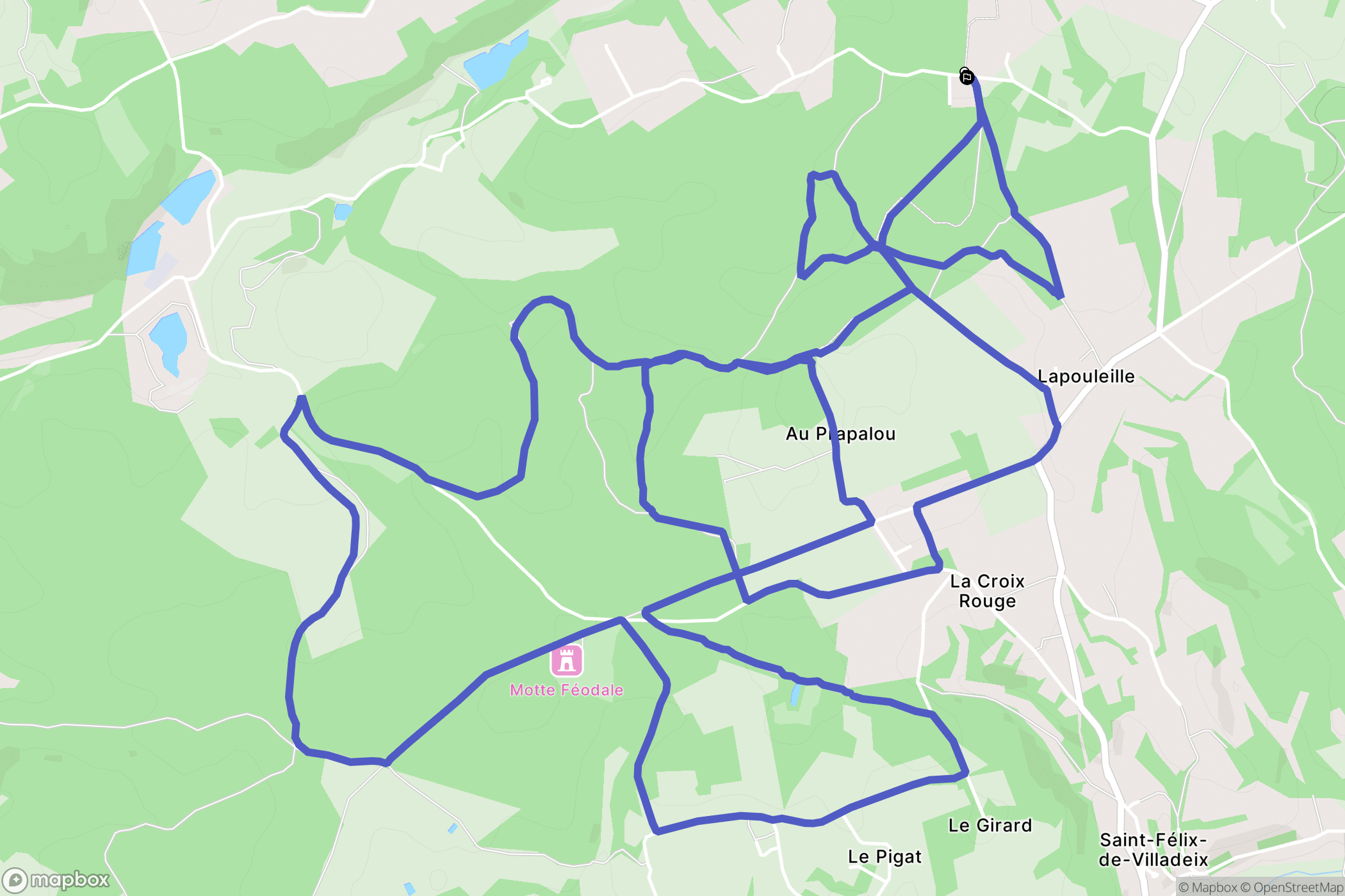 Saint-Félix-de-Villadeix : carte du parcours de randonnée - France
