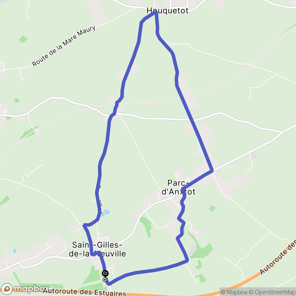 Saint-Gilles-de-la-Neuville : carte du parcours de randonnée - France