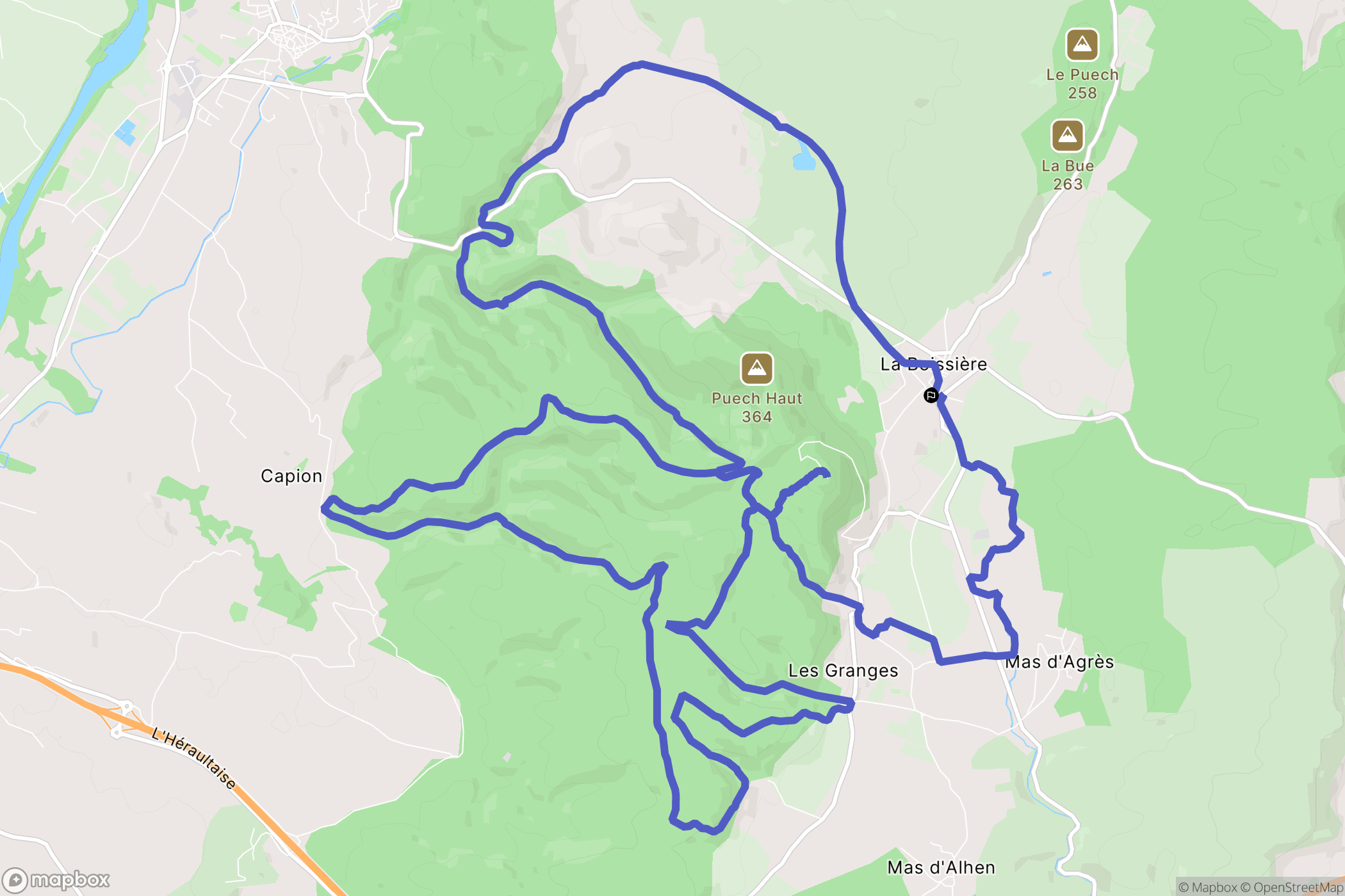 La Boissiere : carte du parcours de randonnée - France