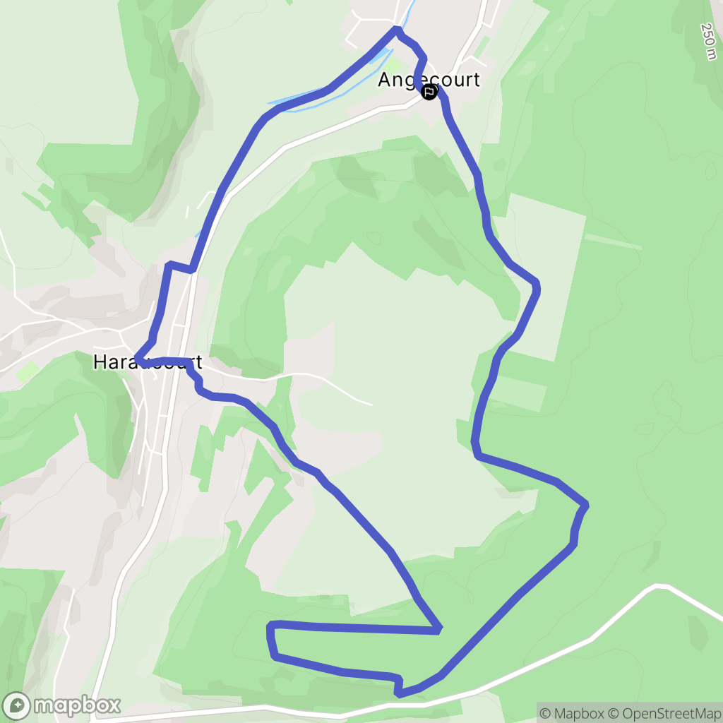 Angecourt : carte du parcours de randonnée - France