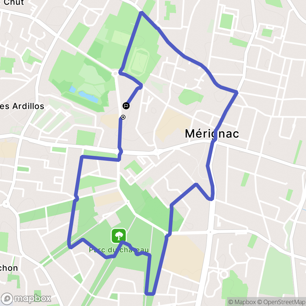 Mérignac : carte du parcours de randonnée - France