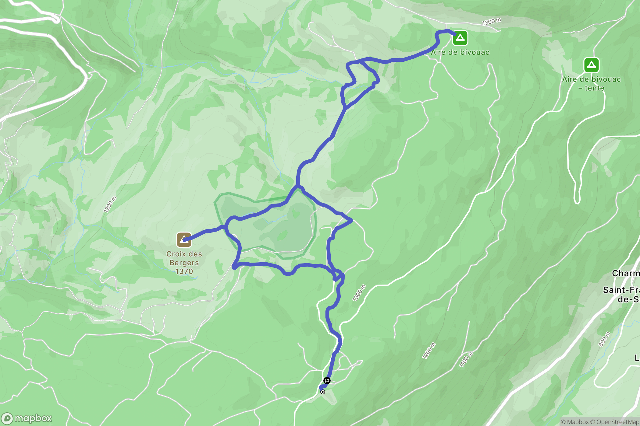 Saint-François-de-Sales : carte du parcours de randonnée - France