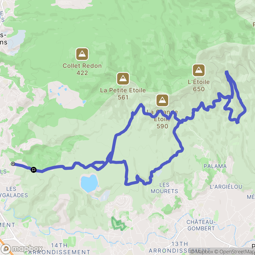 Marseille : carte du parcours de randonnée - France