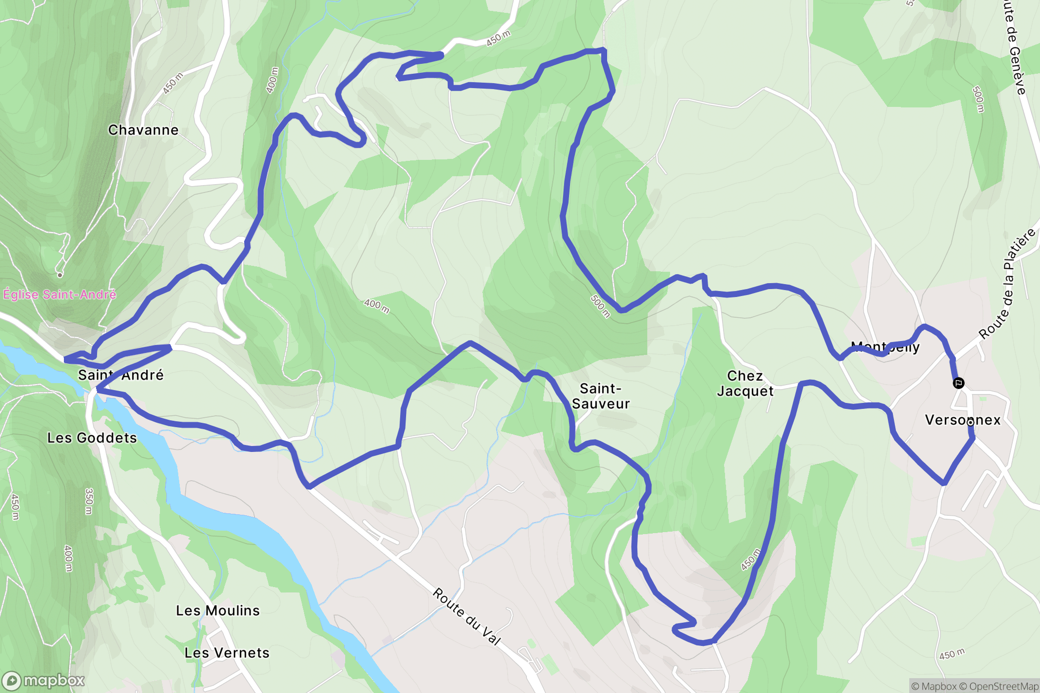 Versonnex : carte du parcours de randonnée - France