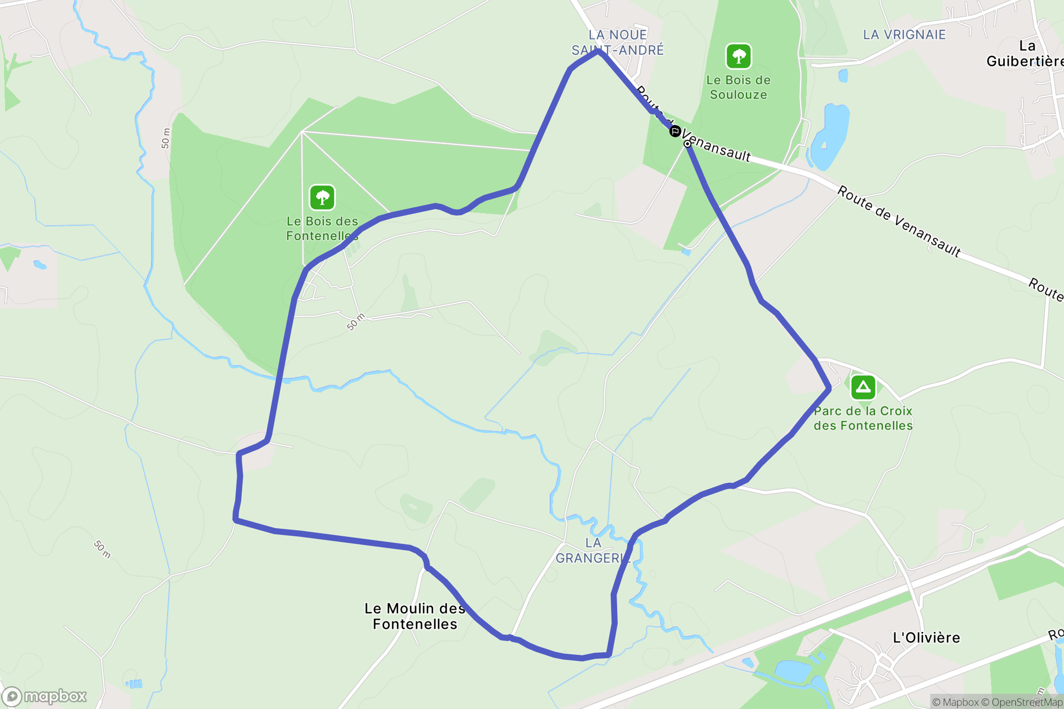 La Roche-sur-Yon : carte du parcours de randonnée - France