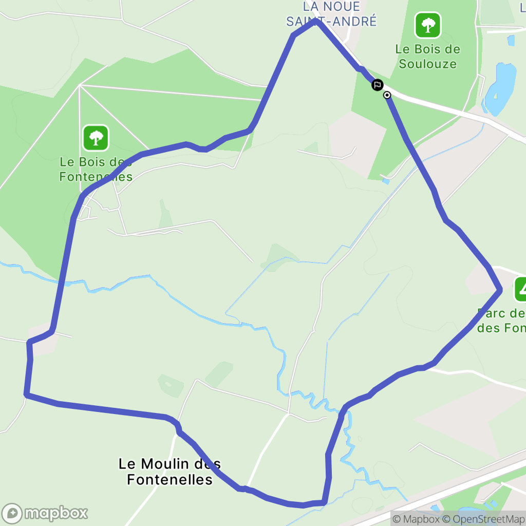 La Roche-sur-Yon : carte du parcours de randonnée - France