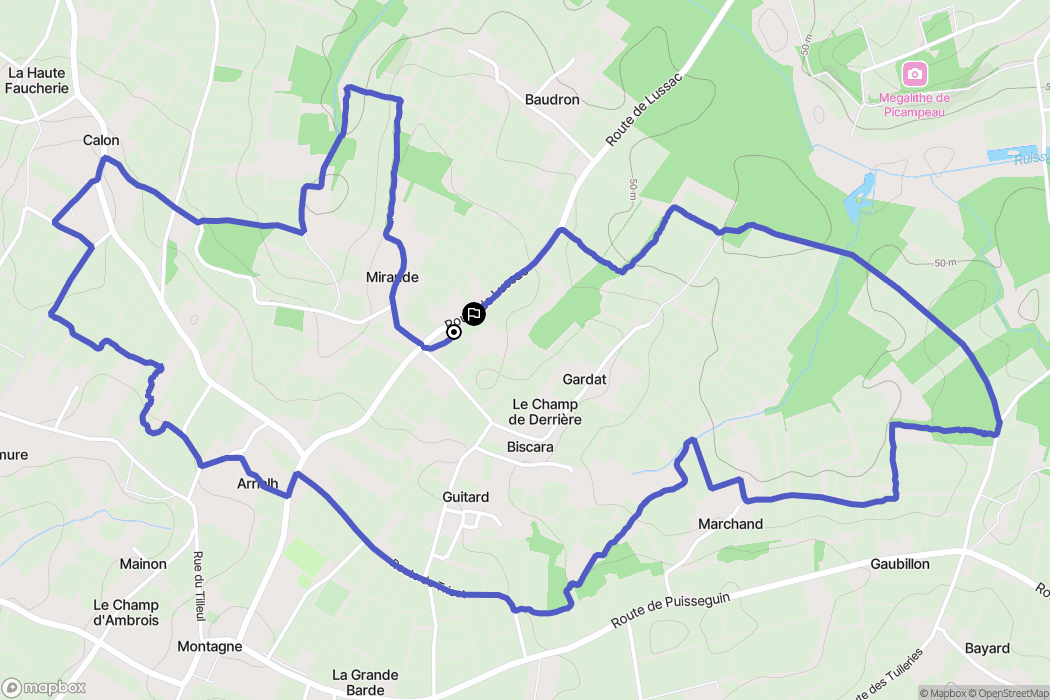 Lussac : carte du parcours de randonnée - France