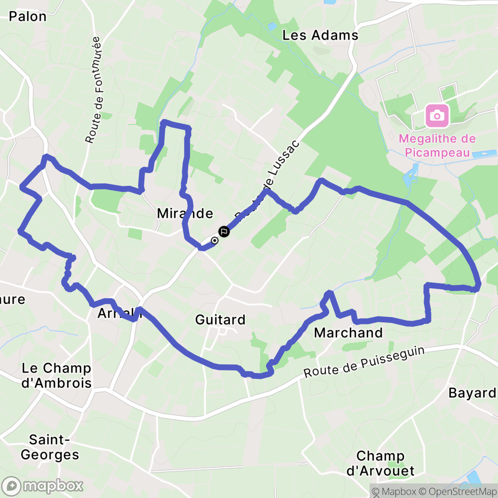 Lussac : carte du parcours de randonnée - France