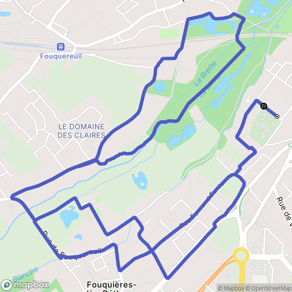Béthune : carte du parcours de randonnée - France
