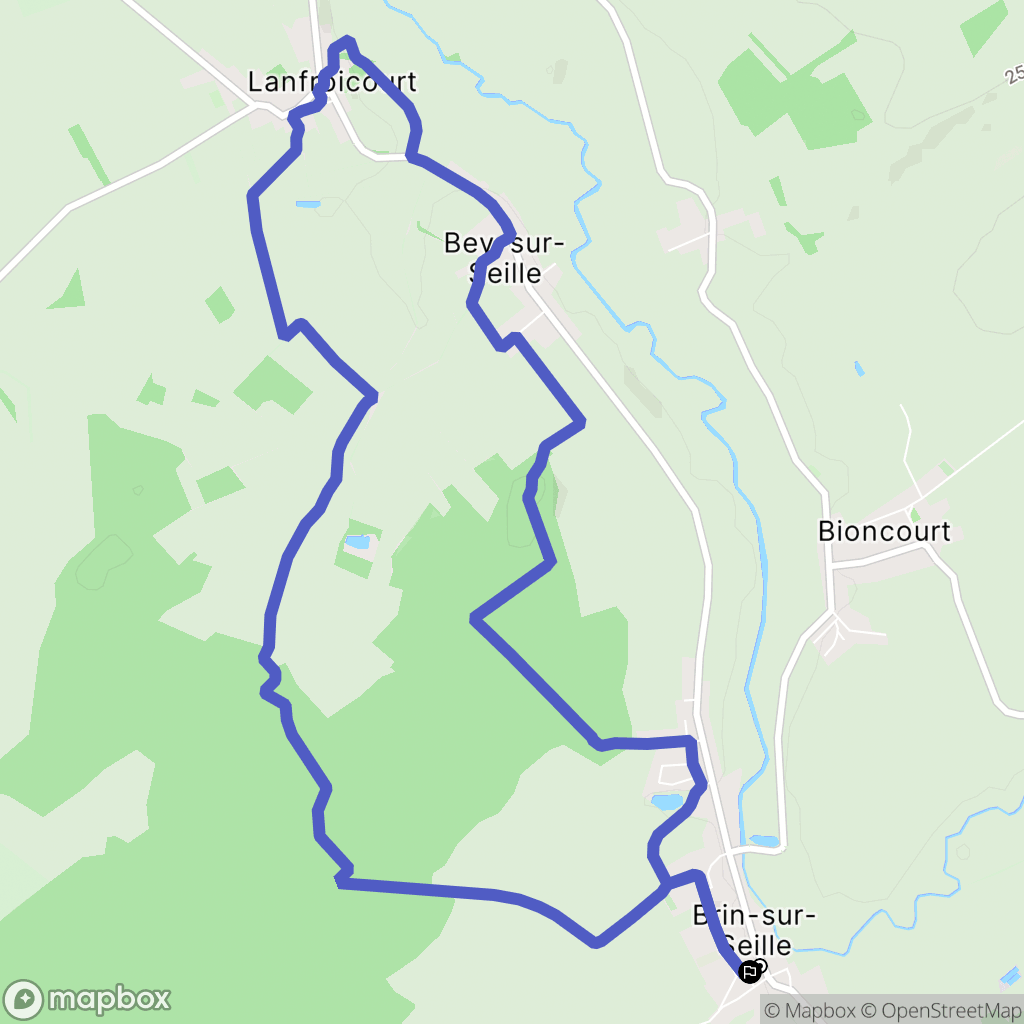 Brin-sur-Seille : carte du parcours de randonnée - France