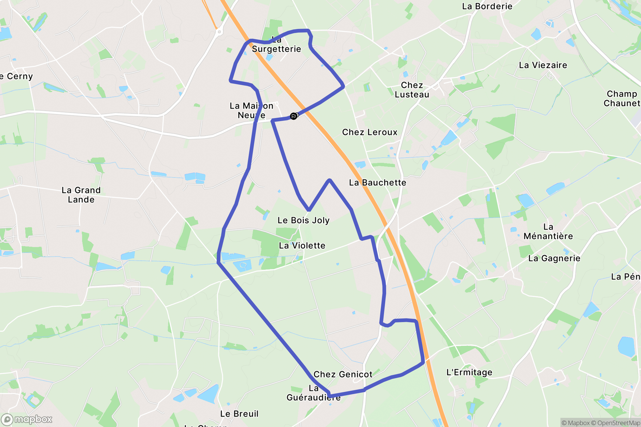 Aigrefeuille-sur-Maine : carte du parcours de randonnée - France