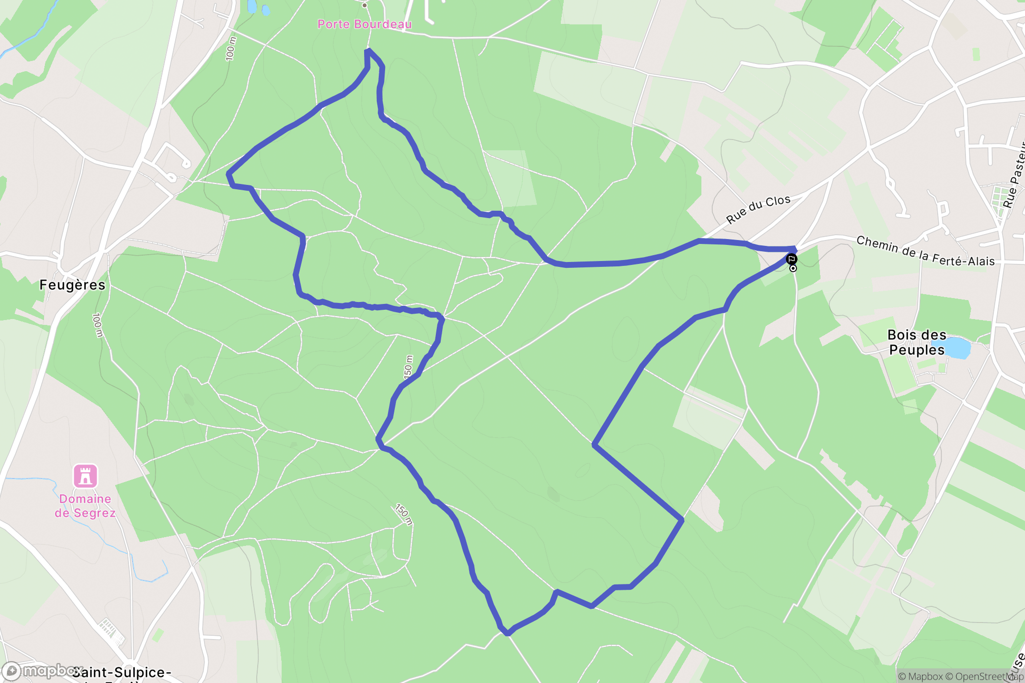Boissy-sous-Saint-Yon : carte du parcours de randonnée - France