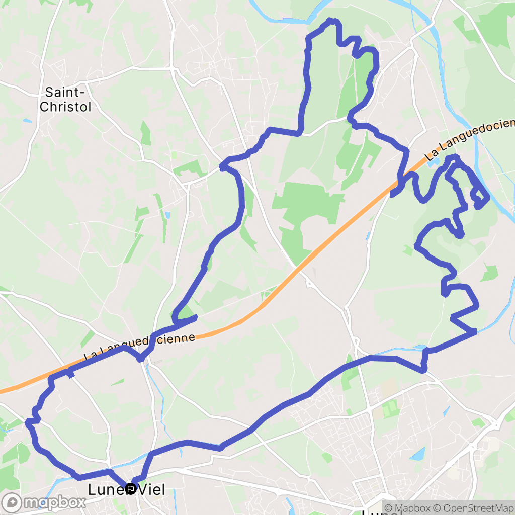 Lunel-Viel : carte du parcours de randonnée - France