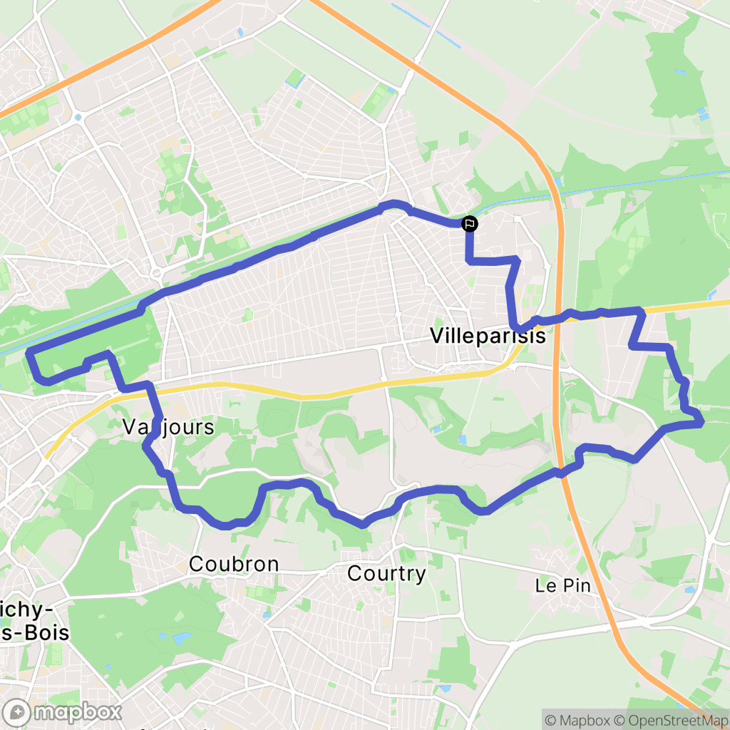 Villeparisis : carte du parcours de randonnée - France