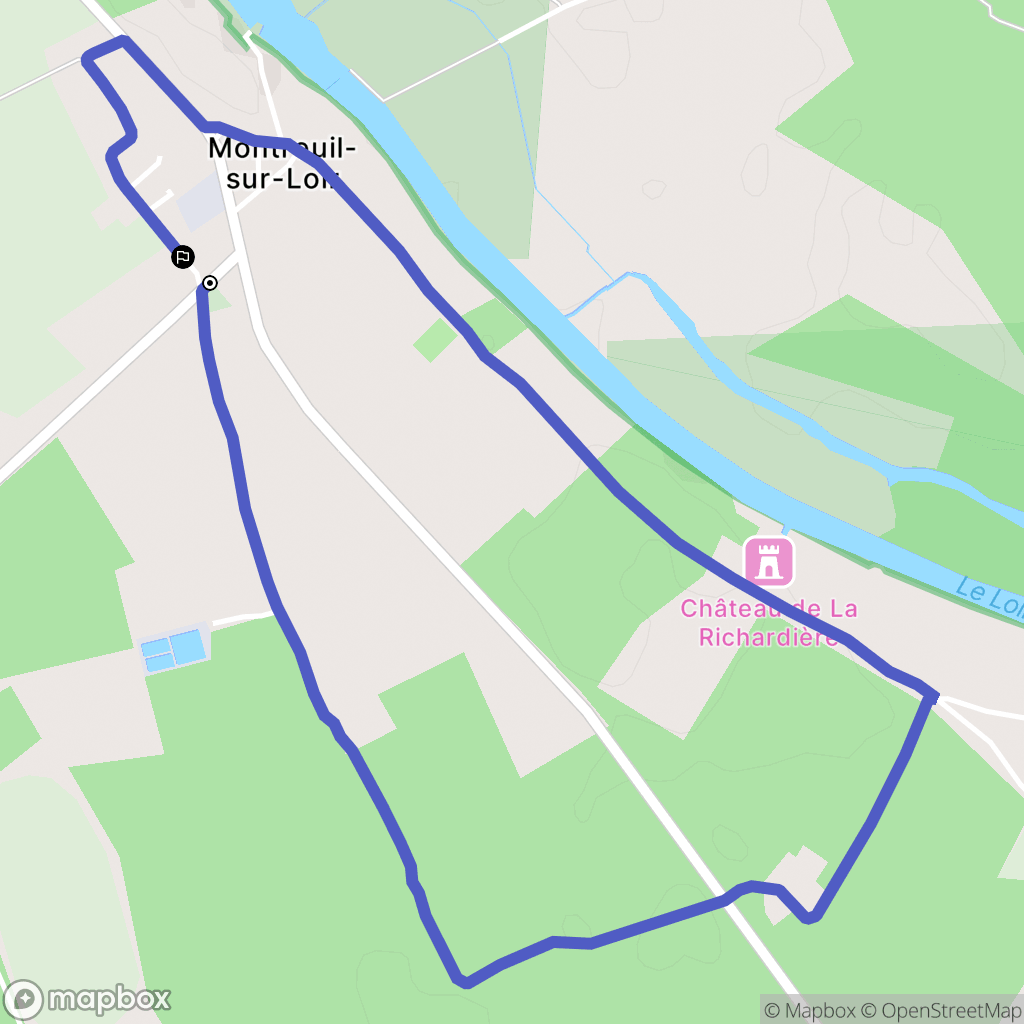 Montreuil-sur-Loir : carte du parcours de randonnée - France