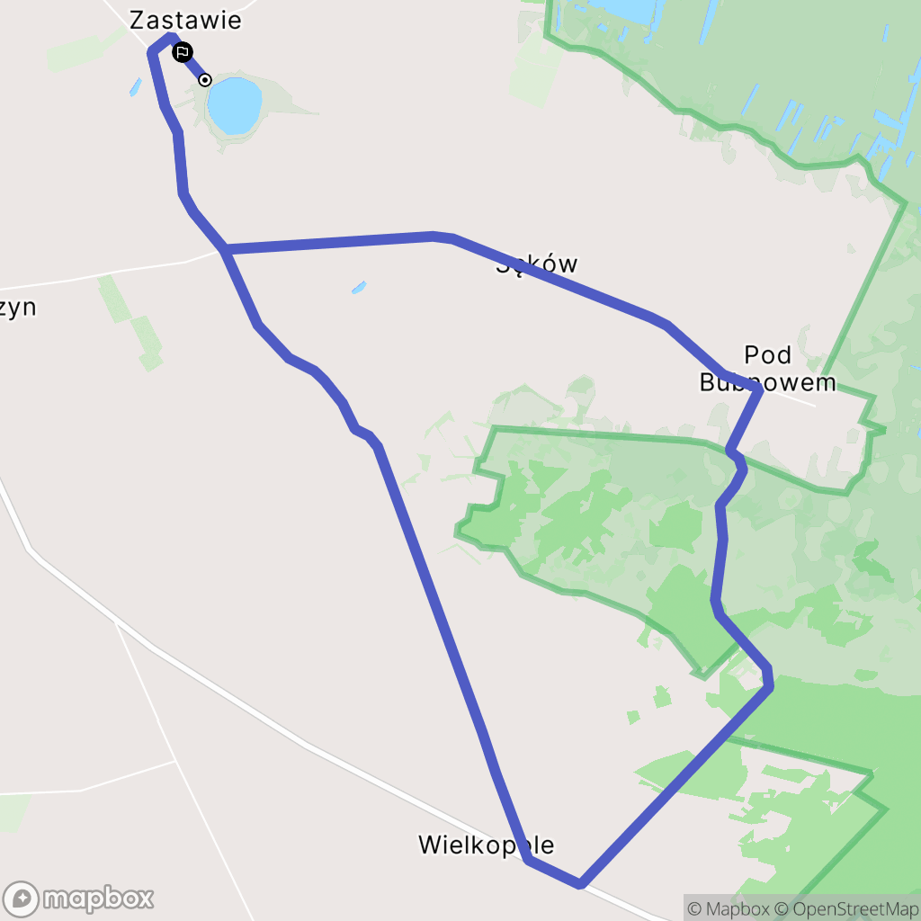 Zastawie: mapa trasy - Poland