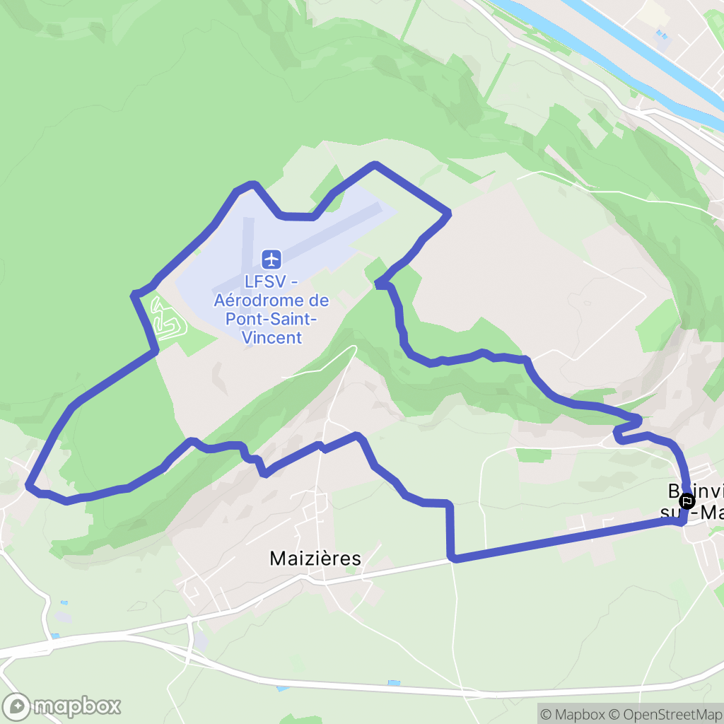 Bainville-sur-Madon : carte du parcours de randonnée - France
