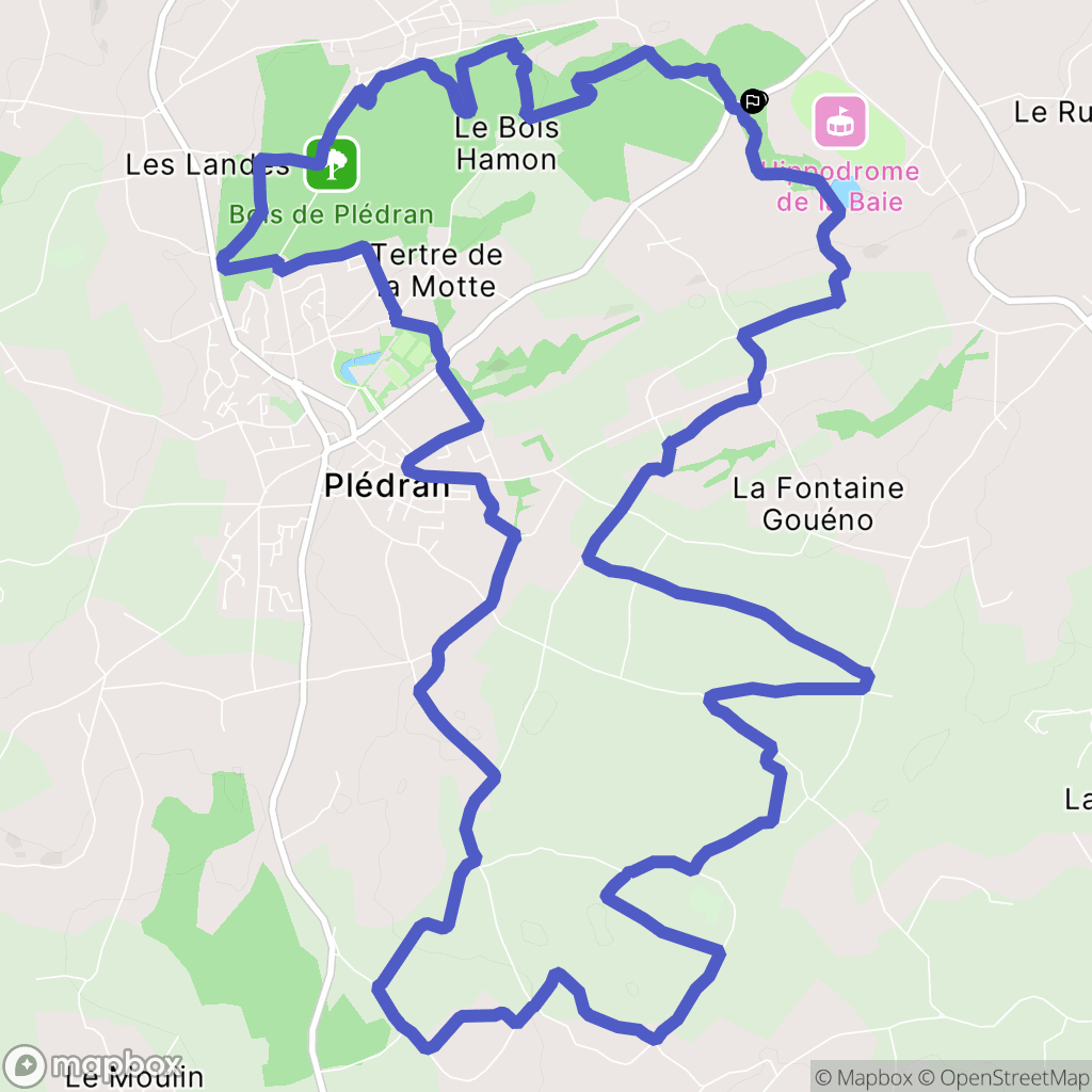 Yffiniac : carte du parcours de randonnée - France