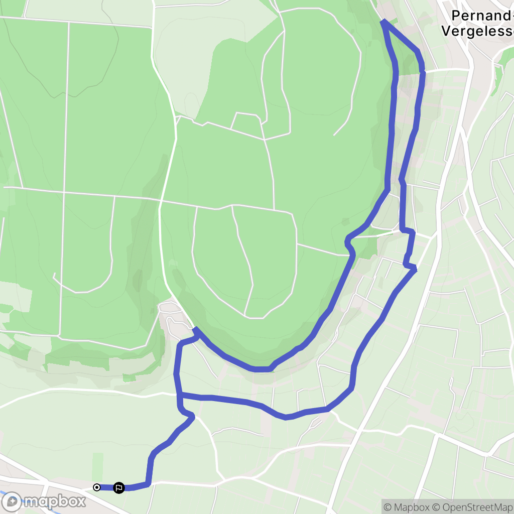 Savigny-lès-Beaune : carte du parcours de randonnée - France