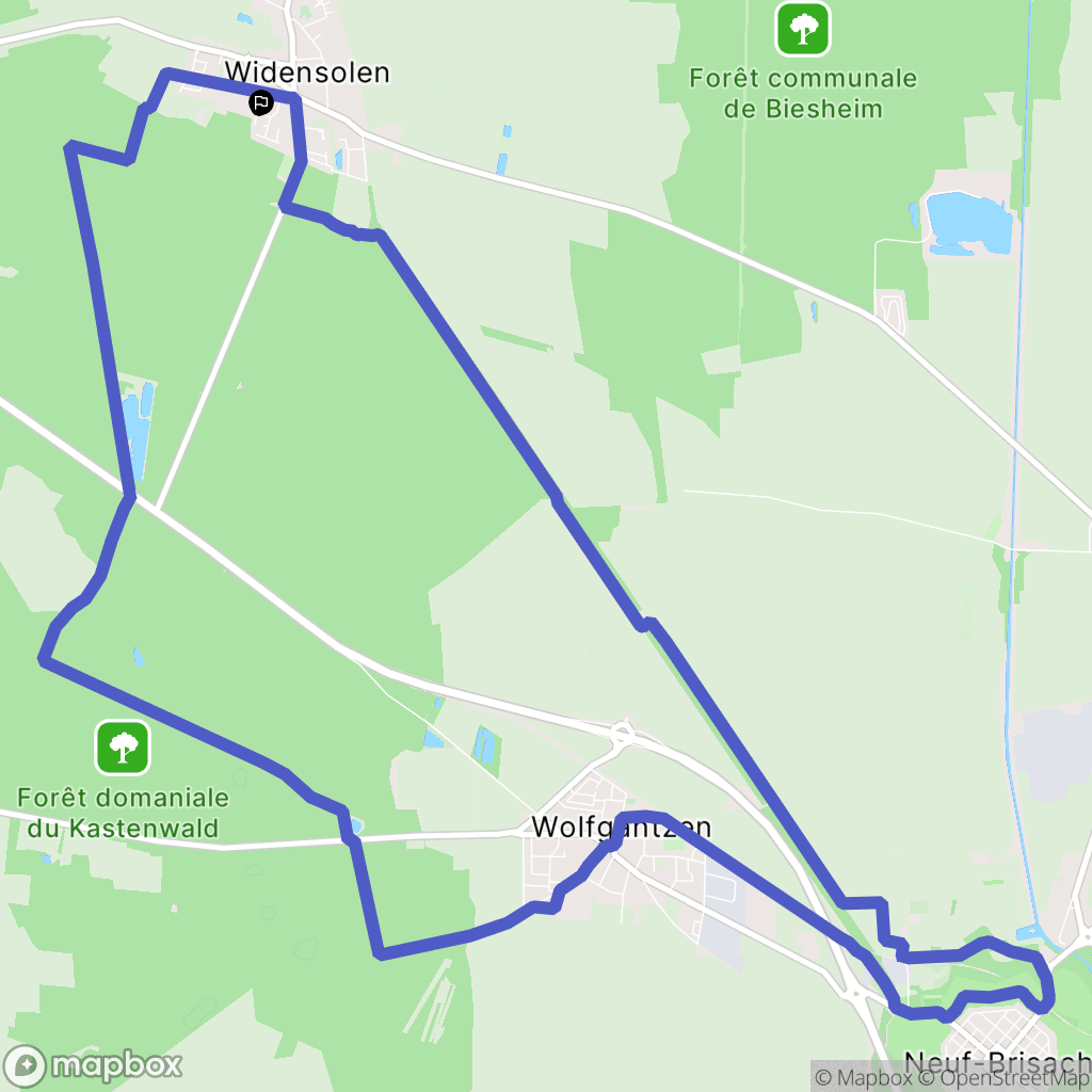 Widensolen : carte du parcours de randonnée - France