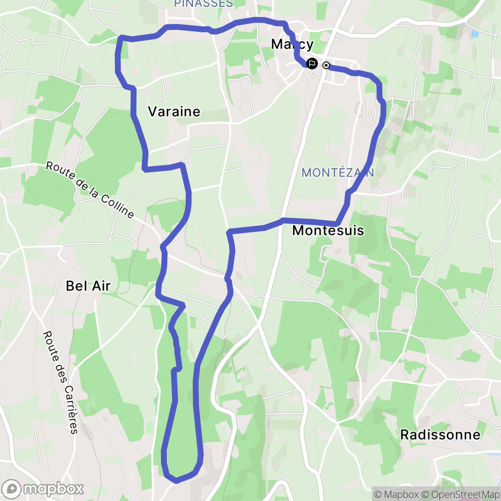 Marcy : carte du parcours de randonnée - France