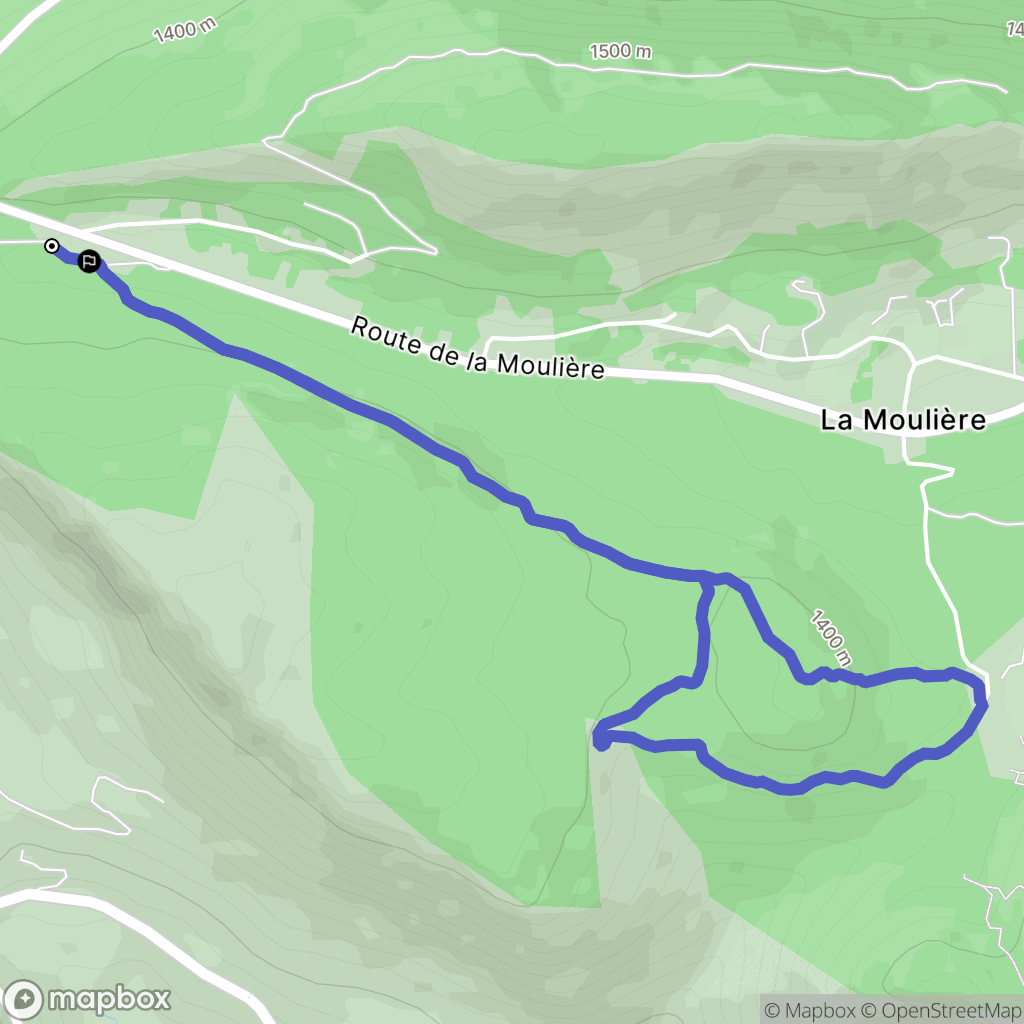 Caille : carte du parcours de randonnée - France