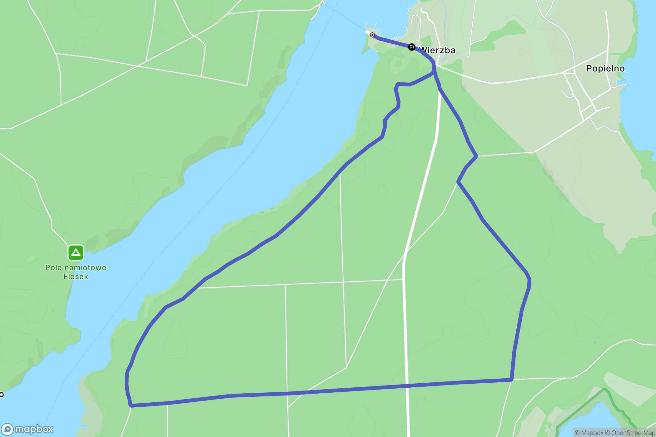 Wierzba: mapa trasy - Poland