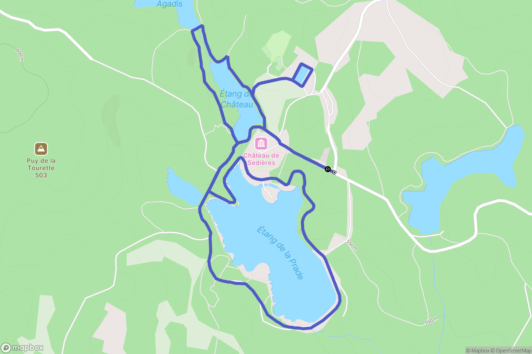 Clergoux : carte du parcours de randonnée - France