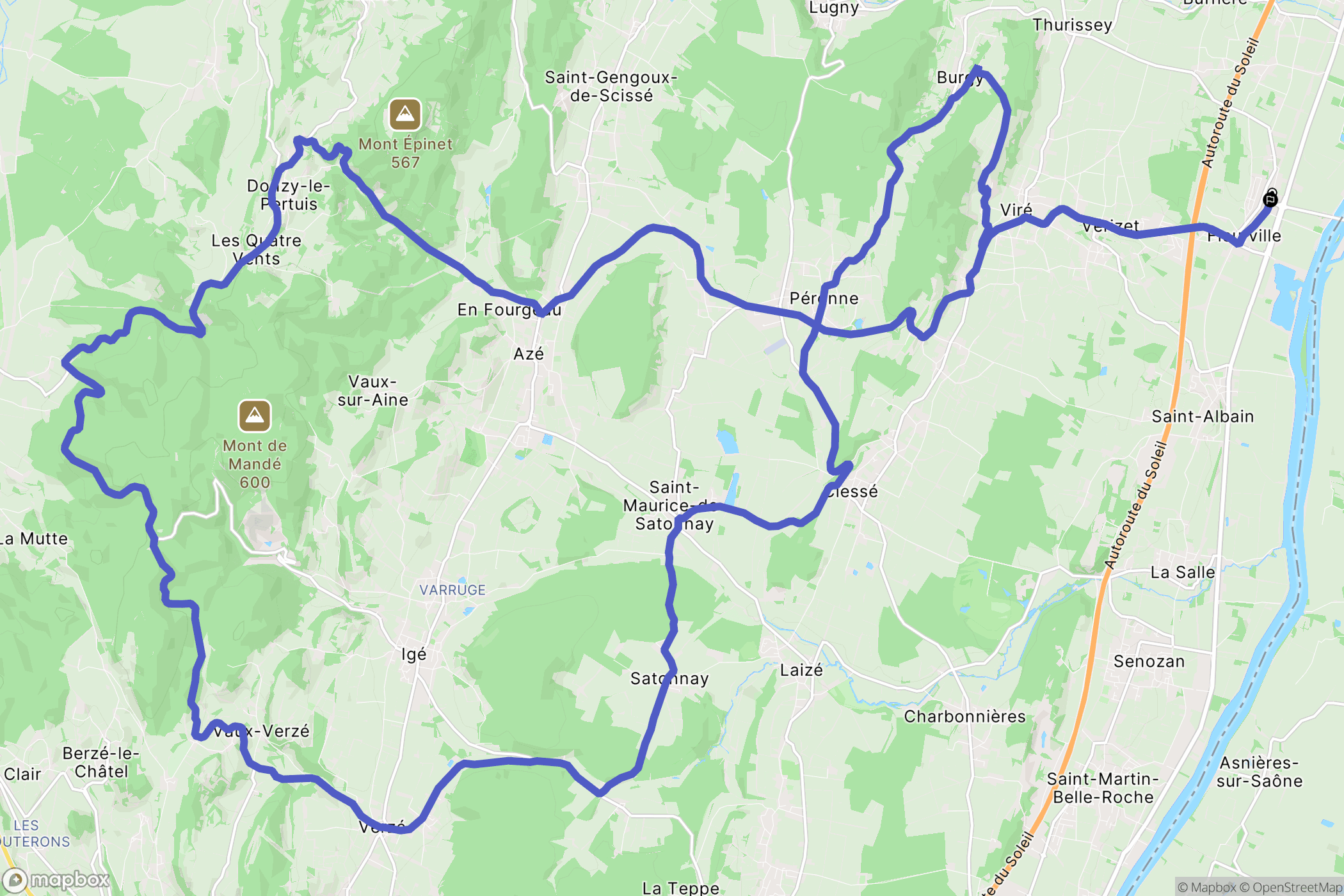 Fleurville : carte du parcours de randonnée - France