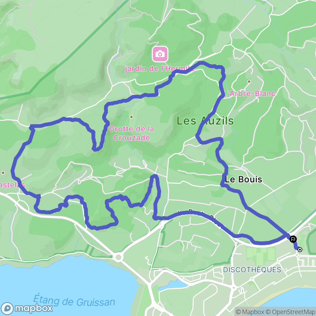 Gruissan : carte du parcours de randonnée - France