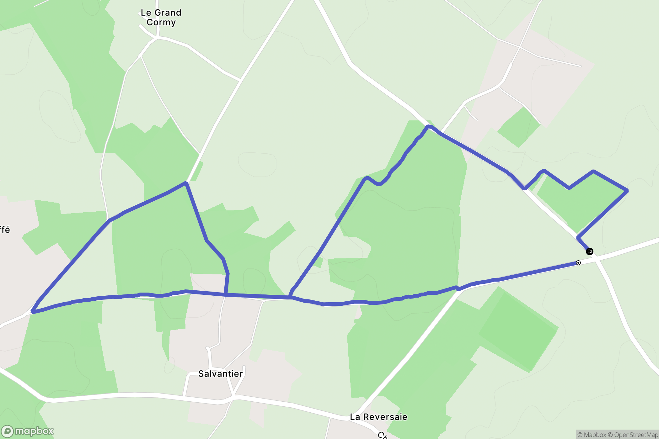Romagne : carte du parcours de randonnée - France