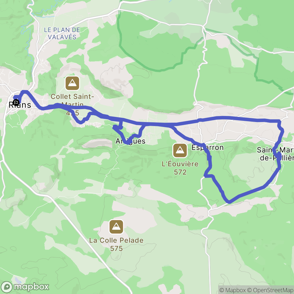 Rians : carte du parcours de randonnée - France