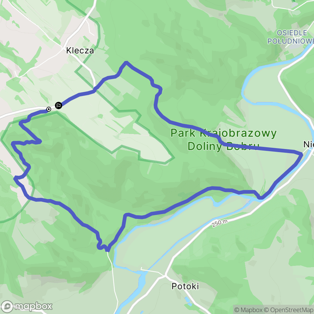 Klecza: mapa trasy - Poland