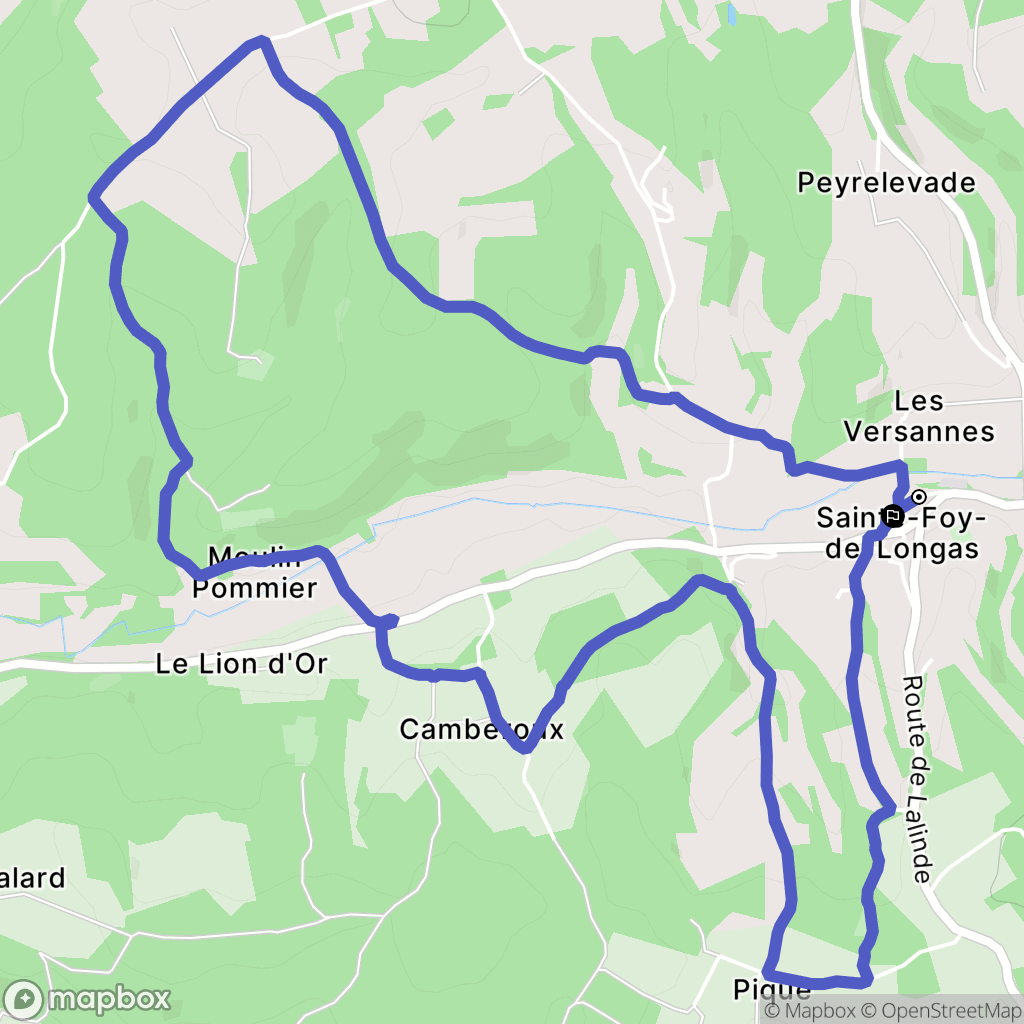Sainte-Foy-de-Longas : carte du parcours de randonnée - France