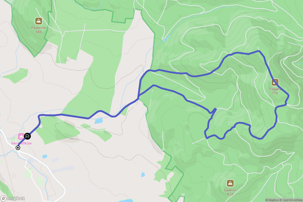 Witków: mapa trasy - Poland