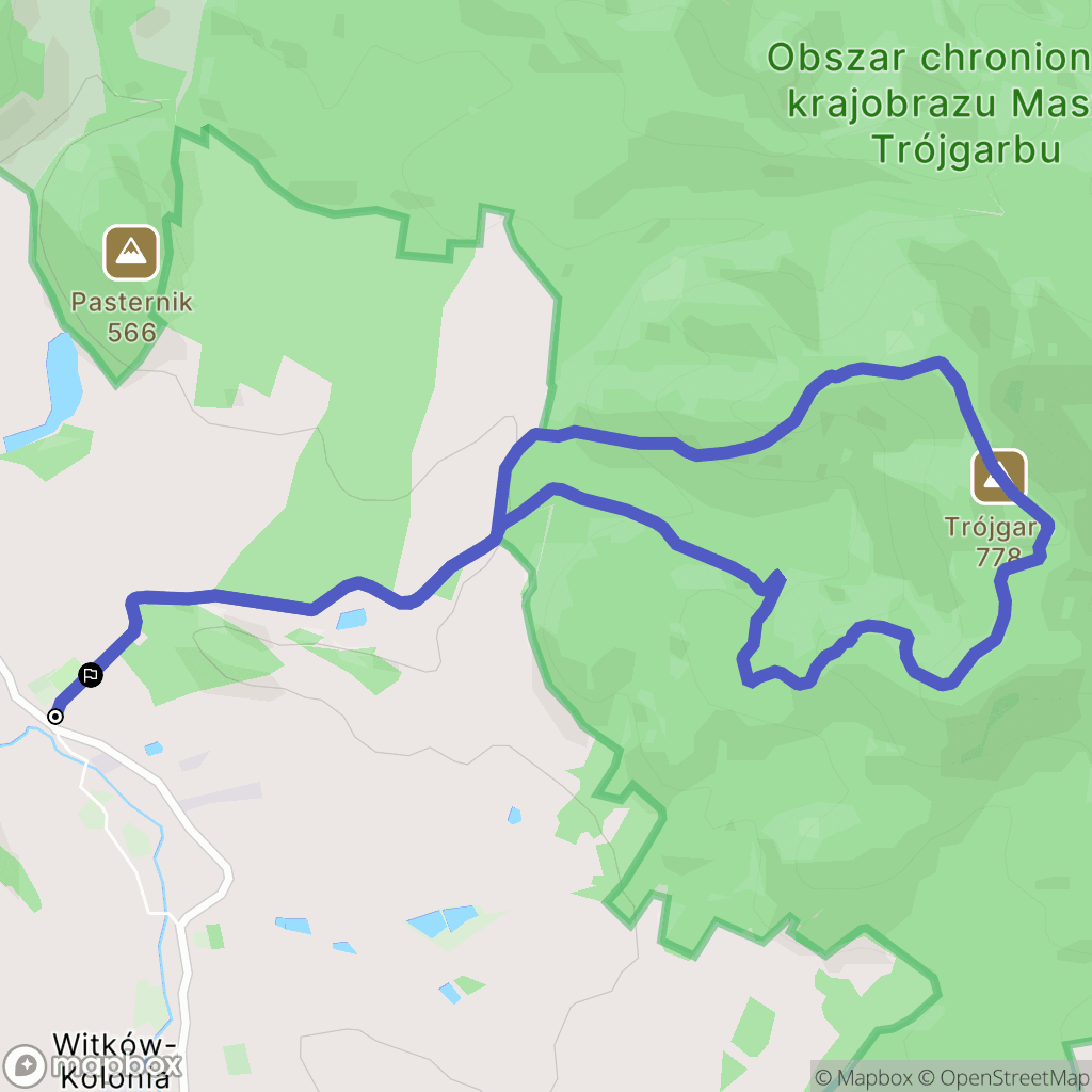 Witków: mapa trasy - Poland