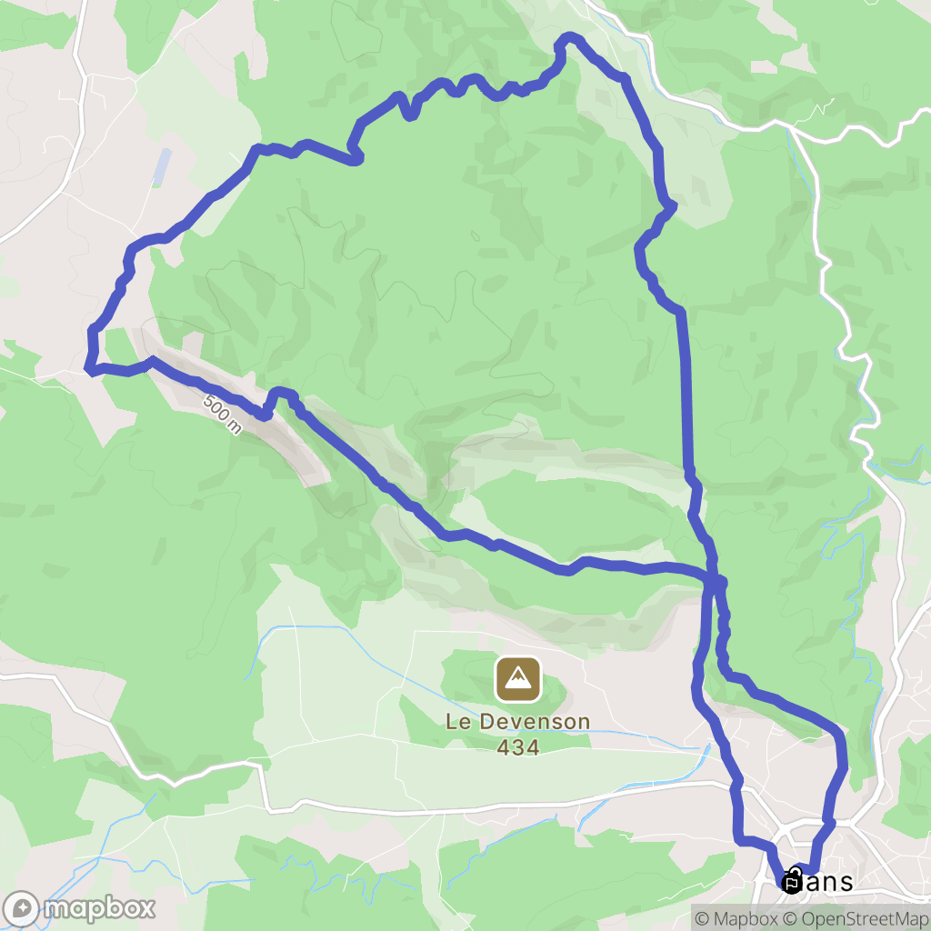 Rians : carte du parcours de randonnée - France