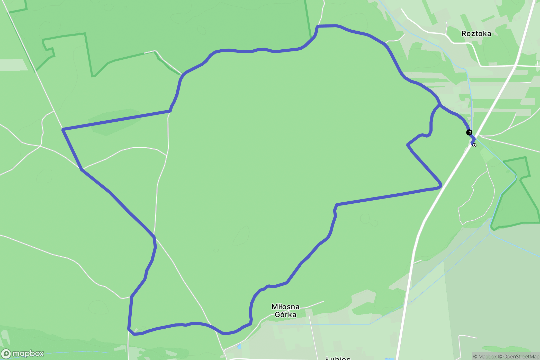 Roztoka: mapa trasy - Poland