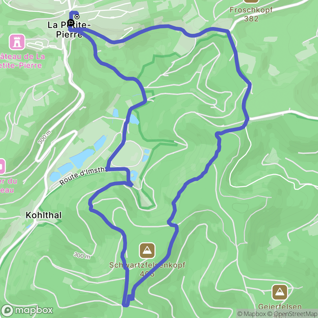 La Petite-Pierre : carte du parcours de randonnée - France