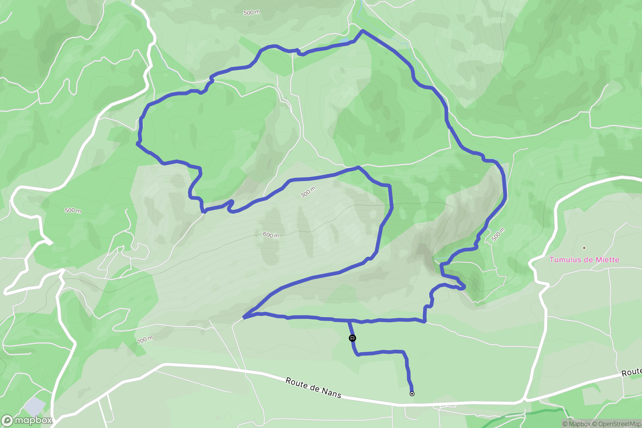 Plan-d'Aups-Sainte-Baume : carte du parcours de randonnée - France