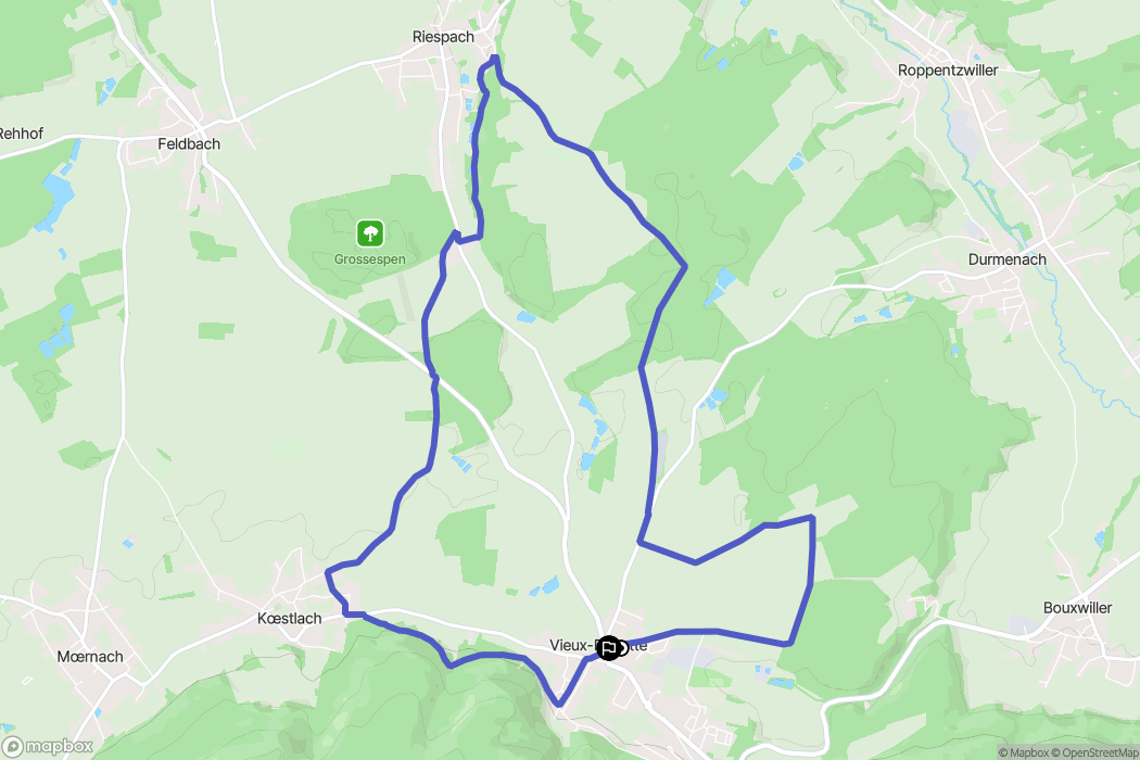 Vieux-Ferrette : carte du parcours de randonnée - France