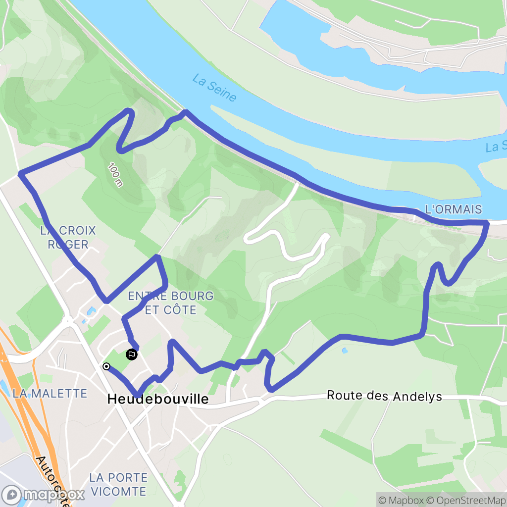 Heudebouville : carte du parcours de randonnée - France