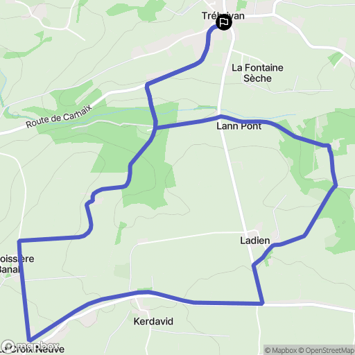 Trébrivan : carte du parcours de randonnée - France