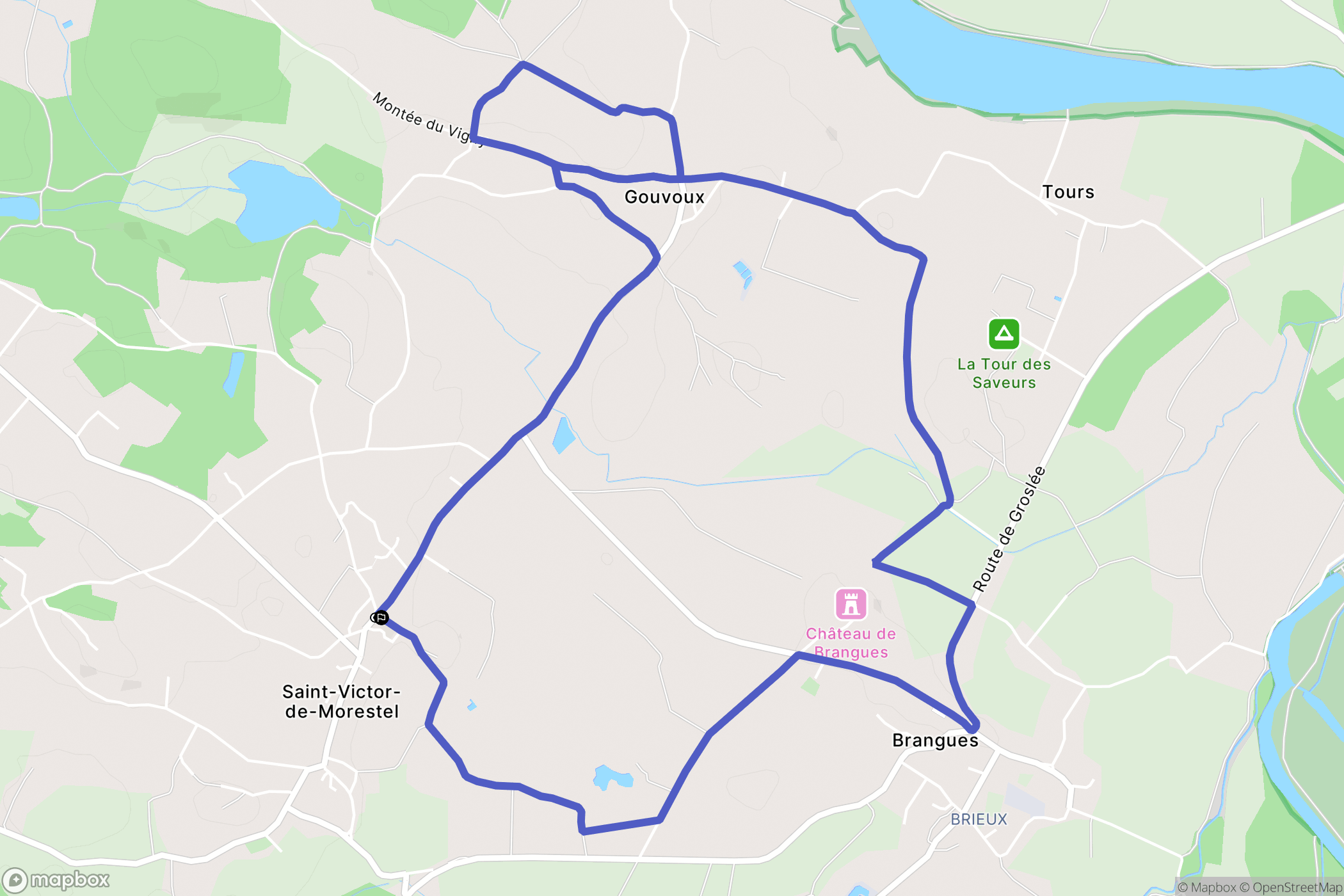 Saint-Victor-de-Morestel : carte du parcours de randonnée - France