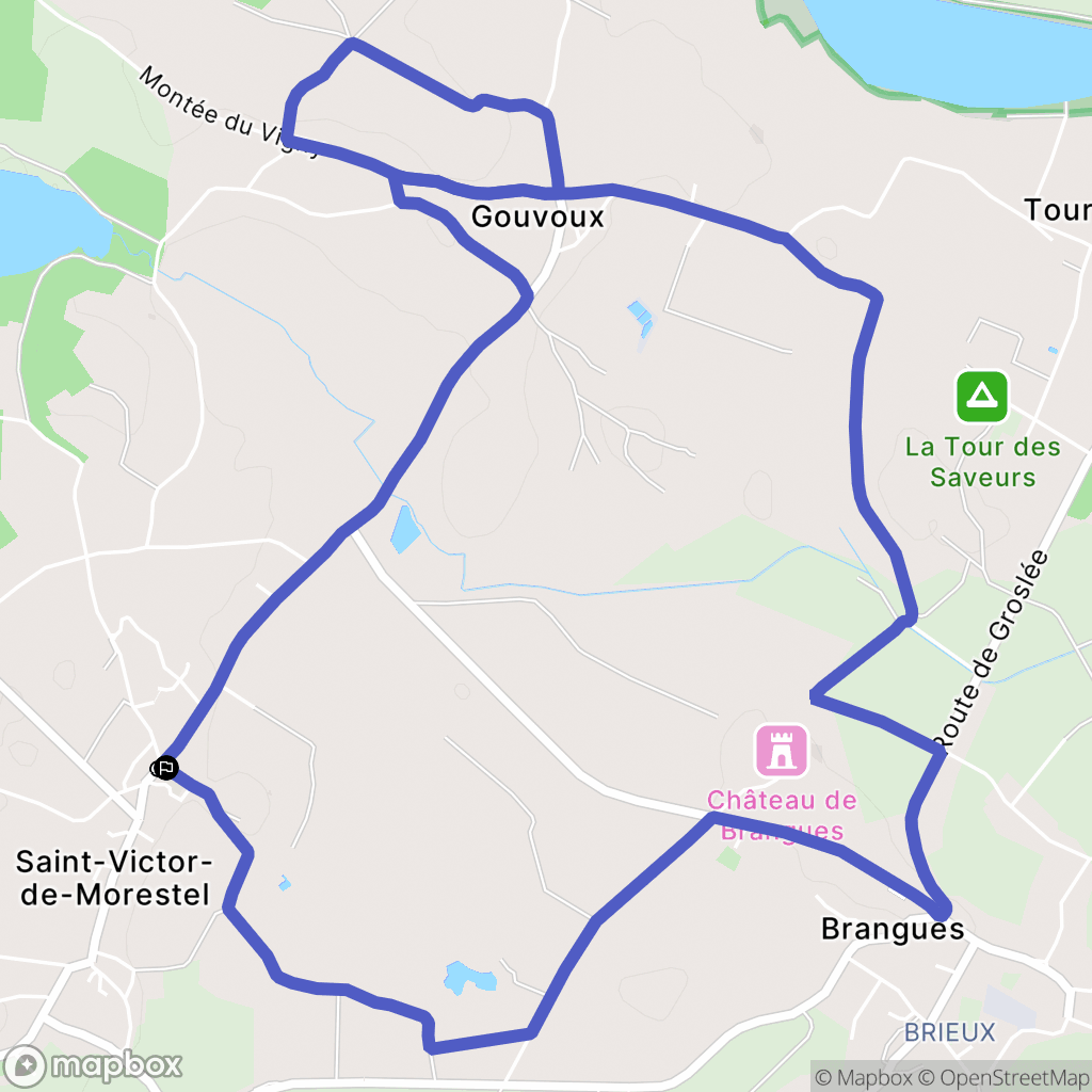 Saint-Victor-de-Morestel : carte du parcours de randonnée - France