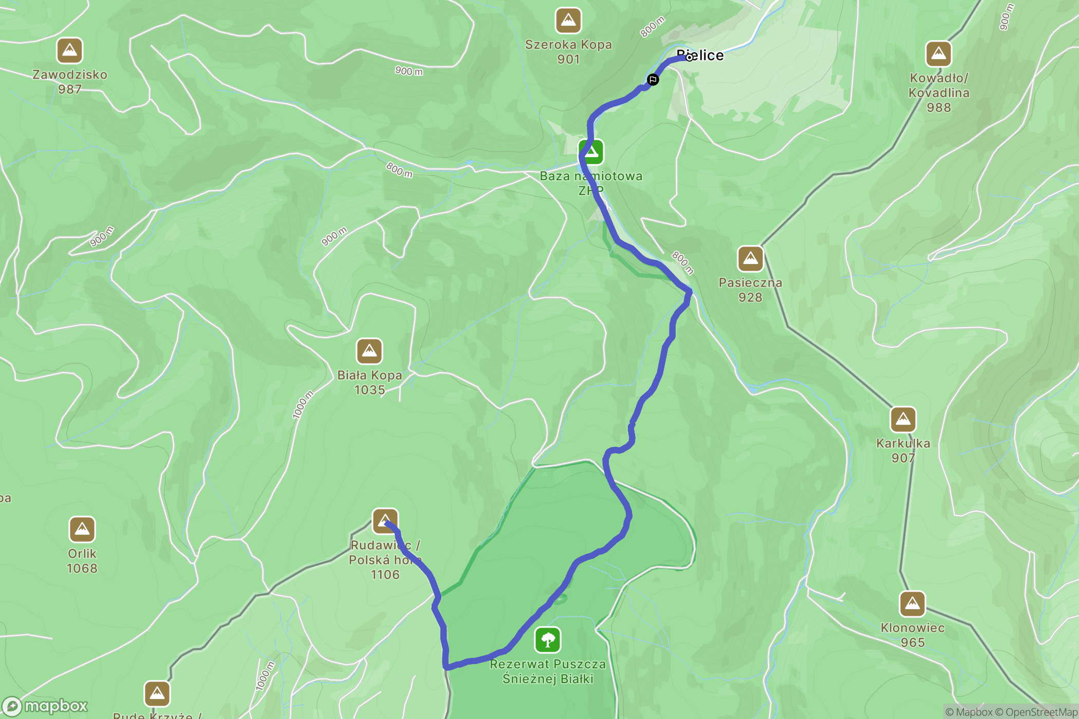 Stronie Lasy: mapa trasy - Poland