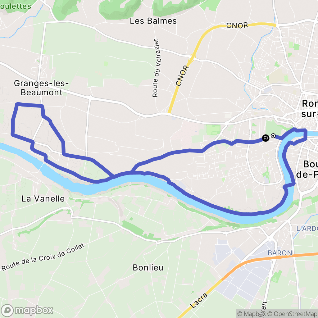 Romans-sur-Isère : carte du parcours de randonnée - France