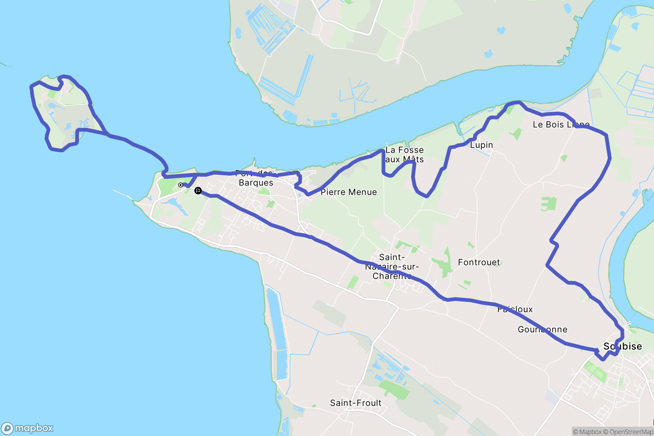 Port-des-Barques : carte du parcours de randonnée - France