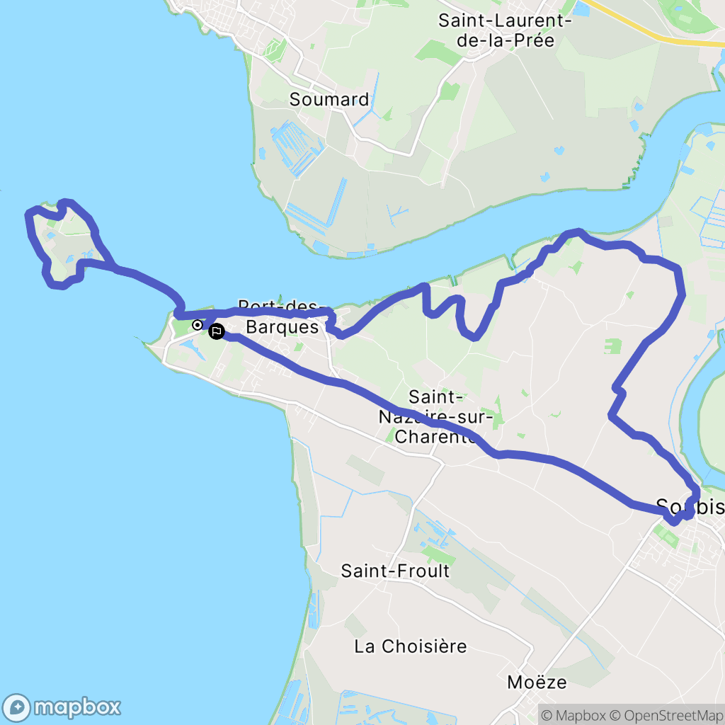 Port-des-Barques : carte du parcours de randonnée - France